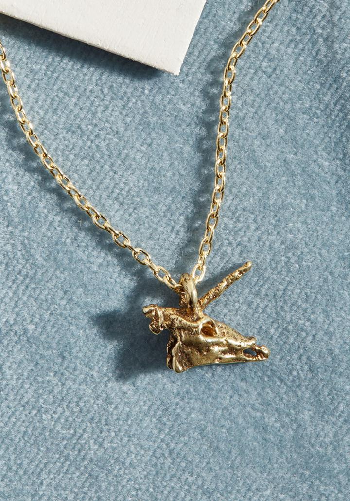 Modcloth Fabled Babe 3d Printed Necklace