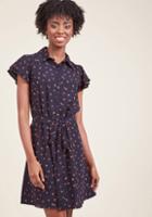 Modcloth Flutter Sleeve Collared Shirt Dress In S