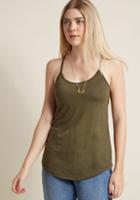Modcloth Peace And Kayak Tank Top In Olive In S