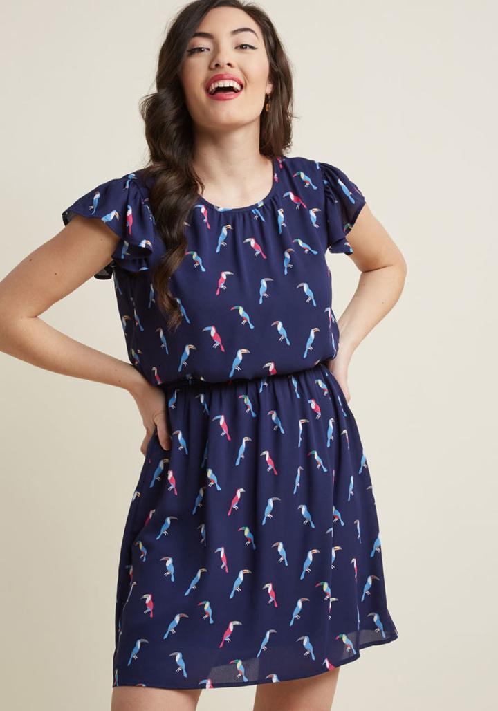 Modcloth Good Golly A-line Dress In Toucans In 1x