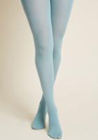 Modcloth Solid Decision Tights In Ice Blue