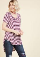  Packing Preserves Top In Maroon Stripes In Xs