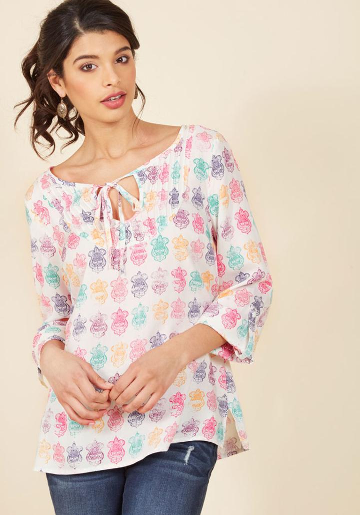 Modcloth Word To The Ties Top In M