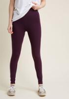 Modcloth Simple And Sleek Leggings In Plum - High-waisted In 2x