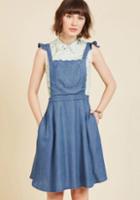 Modcloth A Nudge Of Nostalgia Denim Jumper