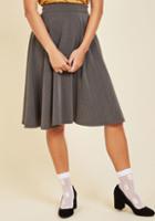 Modcloth Bugle Joy Midi Skirt In Grey