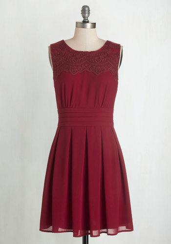  V.i.pleased A-line Dress In Wine In L
