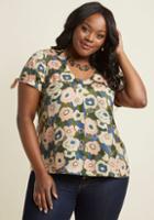 Modcloth Ideal Discovery Top In Muted Bouquet In Xxs