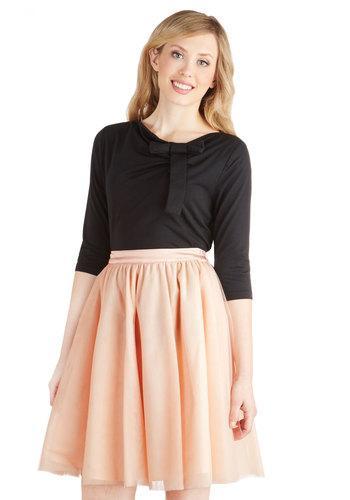 Commetoi/stitchwise, Inc. Turning In Tulle Skirt In Peach From Modcloth