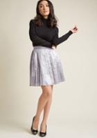 Modcloth Pleated Party Skirt In Silver In 4x