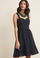Modcloth Blissful Vision A-line Dress In Onyx In M