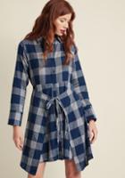 Modcloth Meeting Of The Makers Plaid Shirt Dress