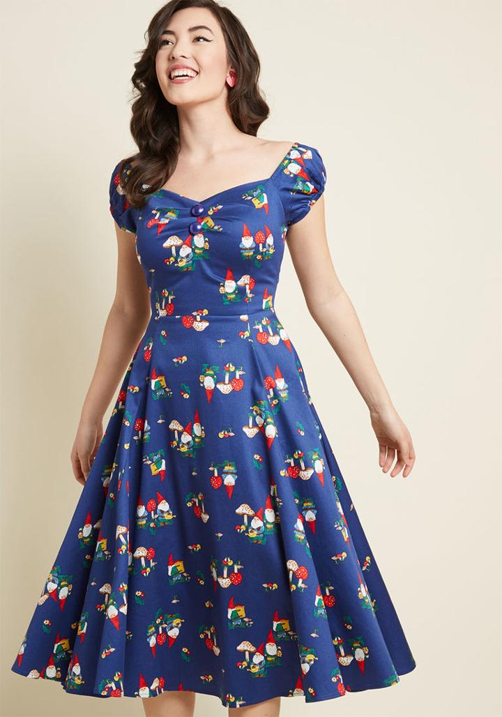 Collectif Collectif X Mc Copacetic Charm Midi Dress In 14 (uk)