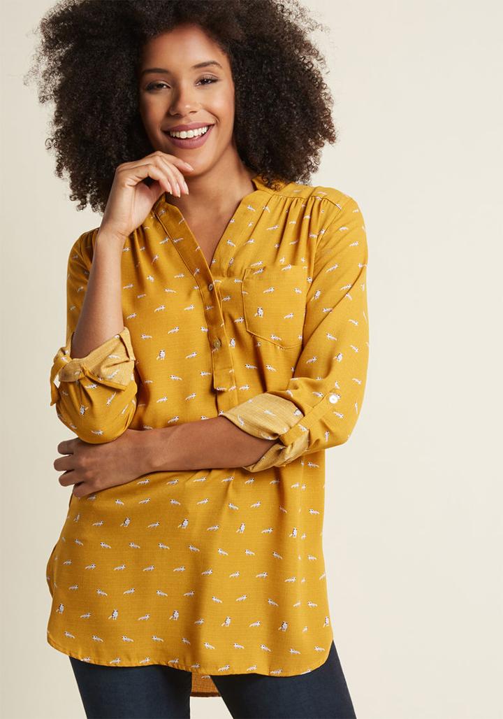 Modcloth A Critter Wonder Top In Raccoons In 4x