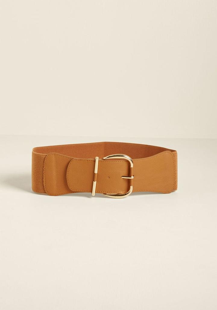 Modcloth Cinching Statement Belt In Caramel