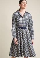 Modcloth Flannel Fit And Flare Shirt Dress In S