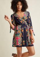 Modcloth Superlative Personality Wrap Dress In S