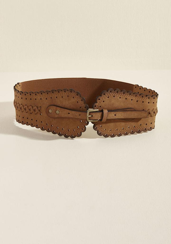 Modcloth Tacit Accent Belt In Brown In 1x/2x