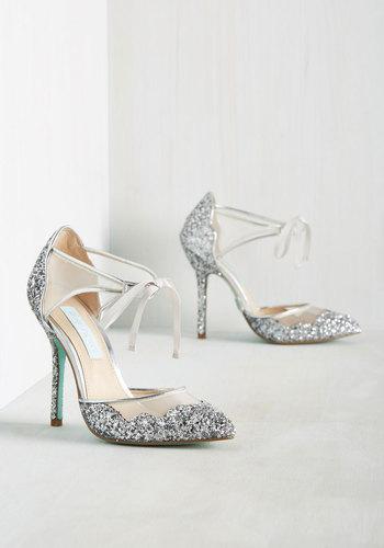  Viva La Diva Metallic Heel In Silver In 9.5
