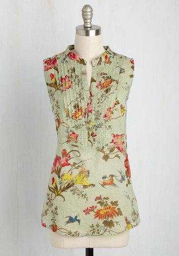  On Your Roam Time Cotton Tunic In Aviary In S