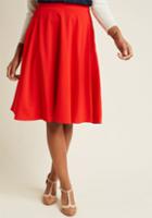 Modcloth Just This Sway Midi Skirt In Tomato In 4x