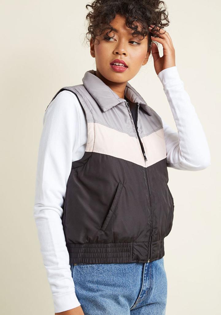 Modcloth Fashionably Familiar Puffer Vest