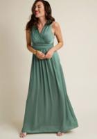 Modcloth Sleeveless Bridesmaid Maxi Dress In Sage In L