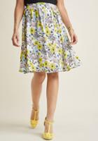 Modcloth Miss Optimist Pleated A-line Skirt In L