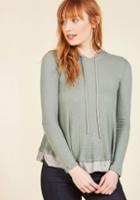 Modcloth Thoroughly Thermal Hoodie In Sage In L