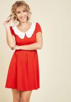 Modcloth Looking To Tomorrow Mini Dress In Rouge
