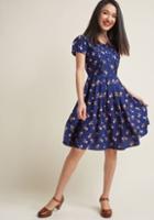 Modcloth Exploratory Style A-line Dress In Parisian Pups In 4x