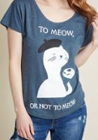 Modcloth Cat Is The Question Graphic Tee In Xxl