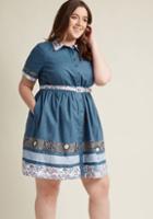Modcloth Exceptional Update Shirt Dress In Botanical In Xs