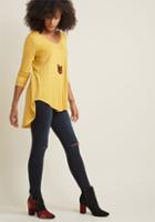 Modcloth Embracing Basic Long Sleeve Top In Mustard In 1x