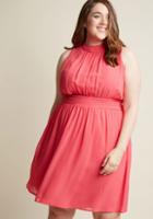 Modcloth Windy City A-line Dress In Bubblegum In L