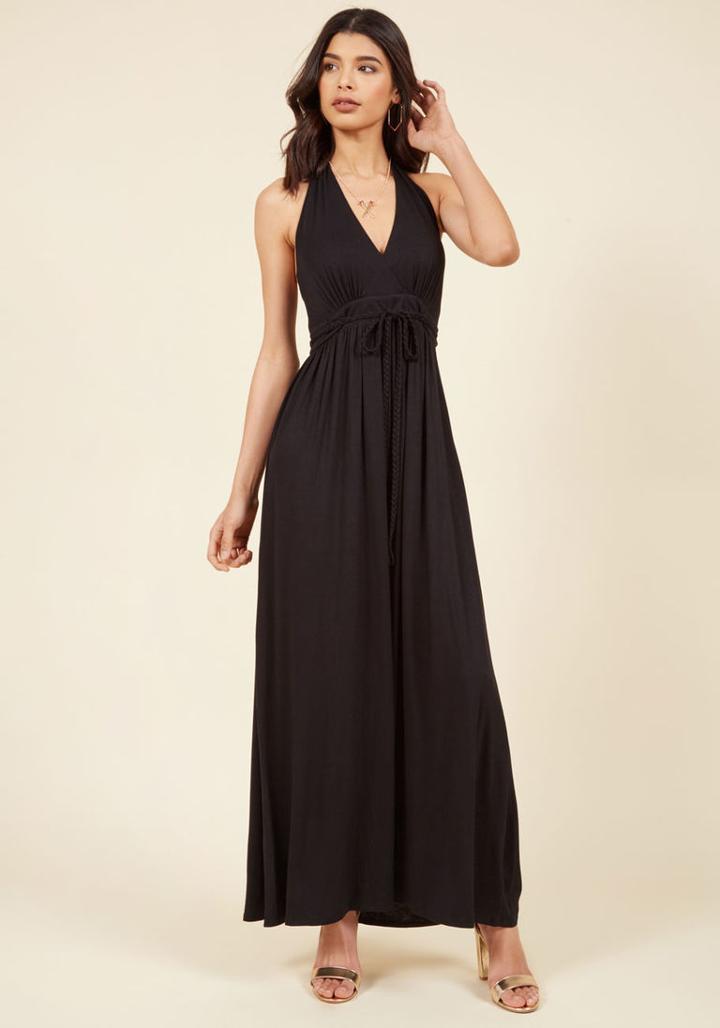  Getaway Glamour Maxi Dress In Black In Xl