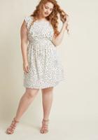 Modcloth A Joy To Be Blissful A-line Dress In Dots In Xxs