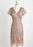 Marina Cascading Cava Dress In Taupe