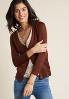 Modcloth Charter School Cardigan In Mahogany In L