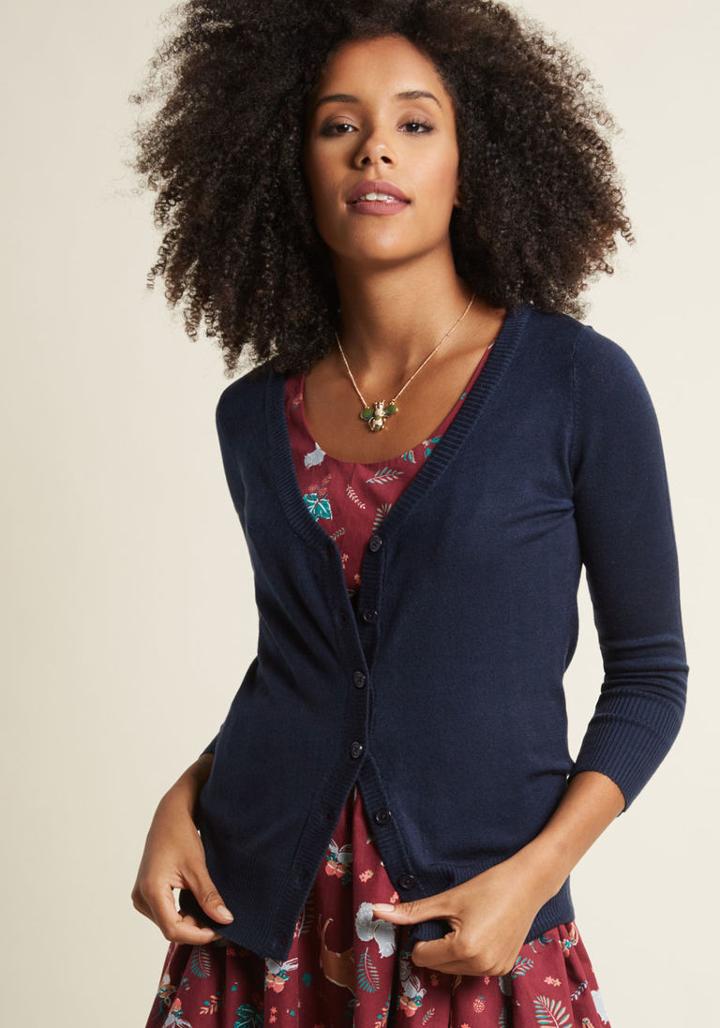 Modcloth Charter School Cardigan In Navy In Xs