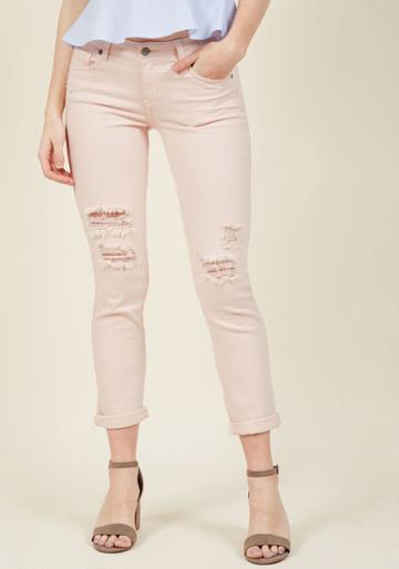 Modcloth Edgy Efficiency Skinny Jeans In Blush In 13