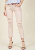 Modcloth Edgy Efficiency Skinny Jeans In Blush In 13
