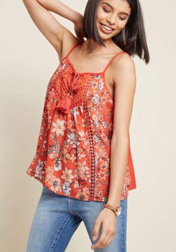 Modcloth Island Undertaking Sleeveless Top In M