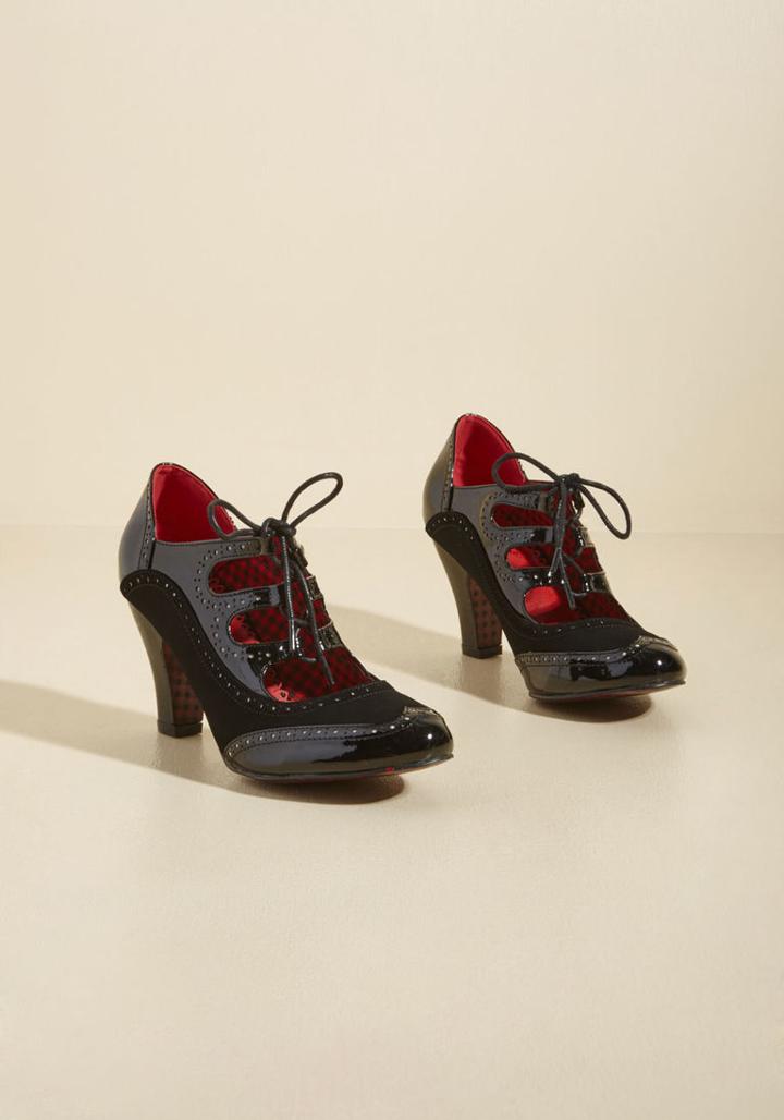 Banned Banned Whimsical Wingtips Lace-up Heel
