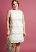 Modcloth Courthouse Vows Shift Dress In Ivory