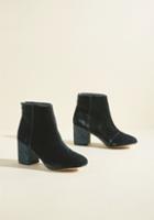 Modcloth Stand With Glam Block Heel Bootie In Blue In 8.5