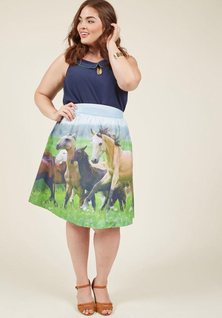 Modcloth Style Study A-line Skirt In Horses In S
