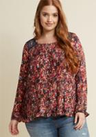 Modcloth Accordion Pleated Long Sleeve Top In S