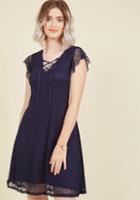 Modcloth So Darling And Dotted Shift Dress In Navy In Xl