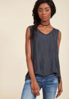  Think Tanka Sleeveless Top In Charcoal In L